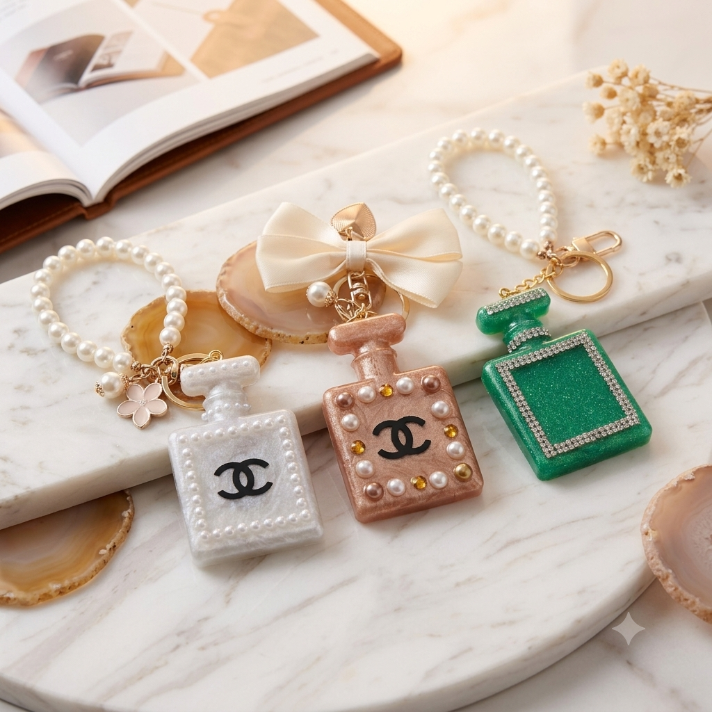 perfume bottle keyrings