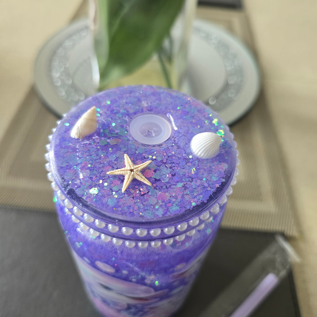 16oz snowglobe tumbler - Dolphin